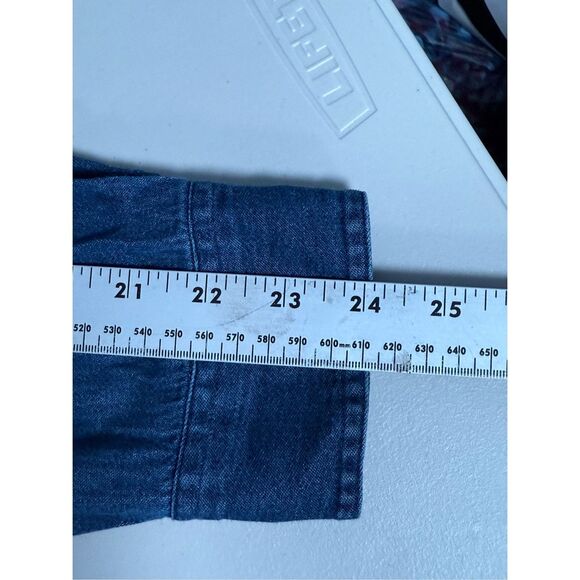 Vtg Passports Plus Embroidered Shirt Womens 3X Blue Christmas Holiday Cottagecor - Picture 7 of 9